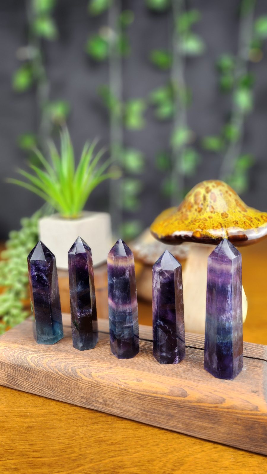 Rainbow Fluorite crystal towers for sale at Hazel-Jayne.