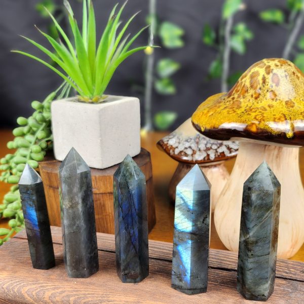 Labradorite crystal points for sale at Haze-Jayne